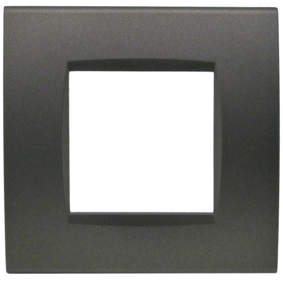 Placca 2 posti testa di moro Soft Touch compatibile Living International Placca 2 posti testa di moro Soft Touch compatibile Living International